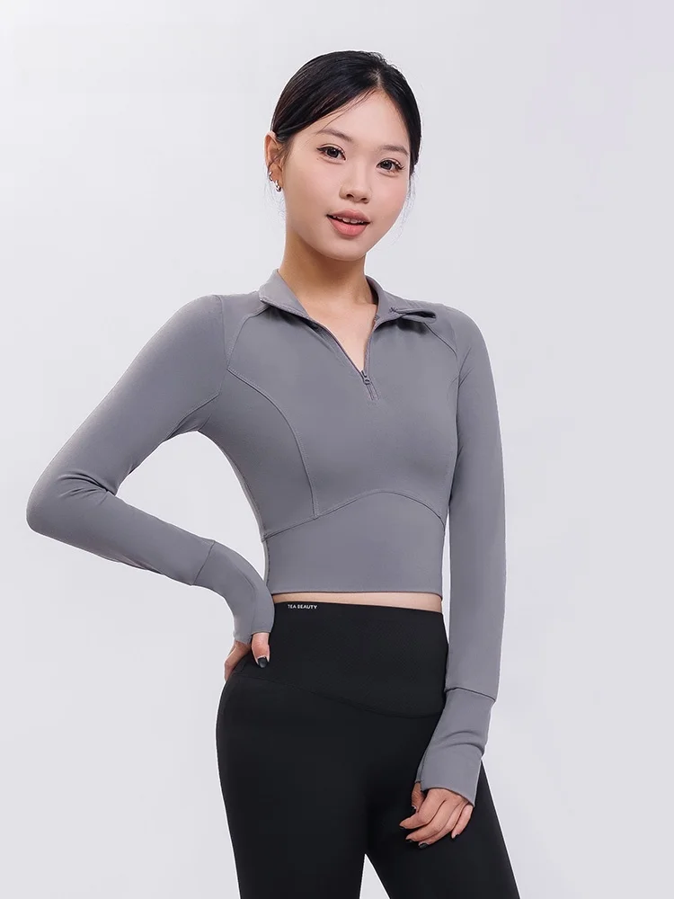 

Женская спортивная футболка Tea Beau Yoga для фитнеса, длинный рукав, для тренировок, пилатеса, верховой езды, весна-осень