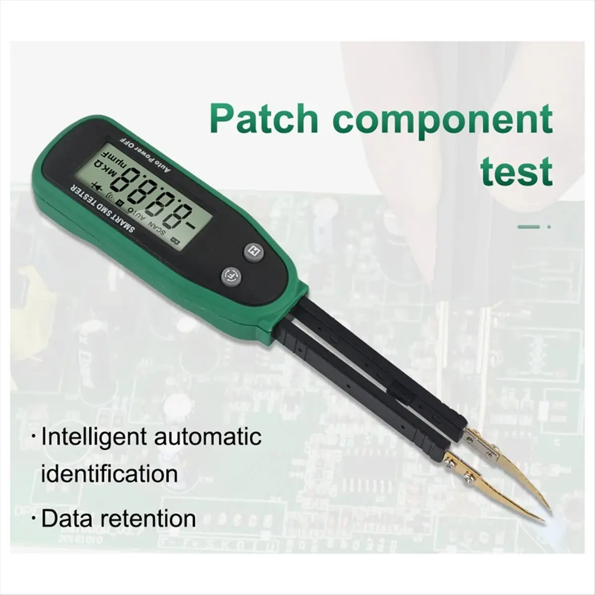 New Smart SMD Tester Multimeter Auto Range Capacitance Resistance Diode Capacitor Rotable Tweezer LCD Display