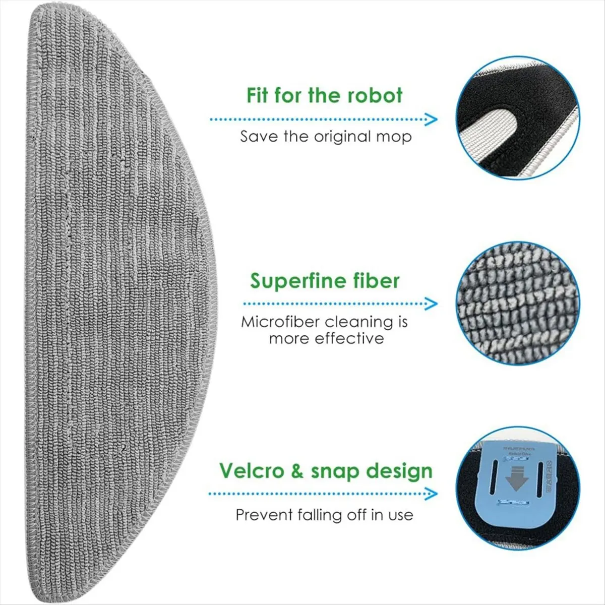 SHIP WITHIN 24 HOURS 6 PCS Parts Mop Pads for Combo I5, I5+,J5, J5+ Robot Vacuum Microfiber Washable Reusable Mopping Cloth