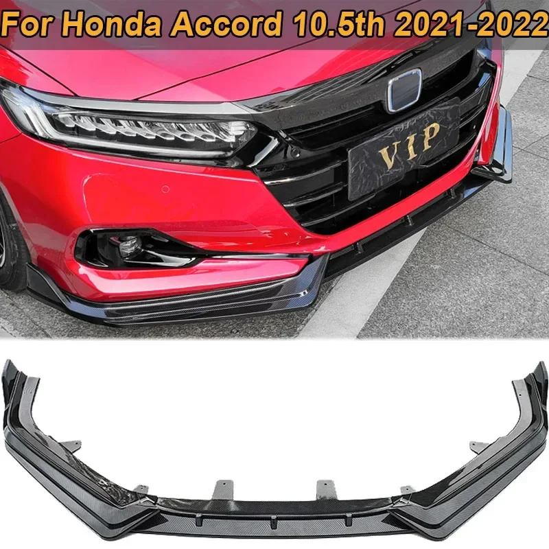 For Honda Accord 10.5th 2021-2022 Front Bumper Lip Splitter Diffuser Protector Spoiler Deflector Guard Body Kit Car Accessories