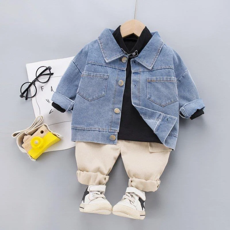 Autumn Fashion Baby Clothes Set Children Boys Jacket T-Shirt Pants 3Pcs/Set Infant Girl Clothing Toddler Costume Kids Tracksuits