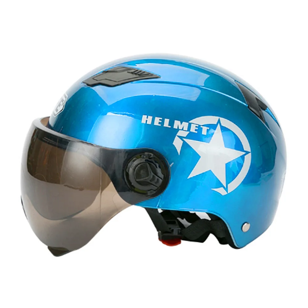 Casco de motocicleta con visera de doble lente abierta para hombre y mujer, casco de bicicleta eléctrica, Scooter, casco de Moto