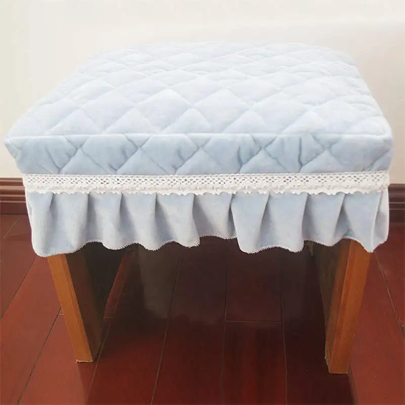 Short Plush Quilted Rectangular Chair Seat Pad Slipcover Piano Stool Cover Sofa Footrest Slipcovers