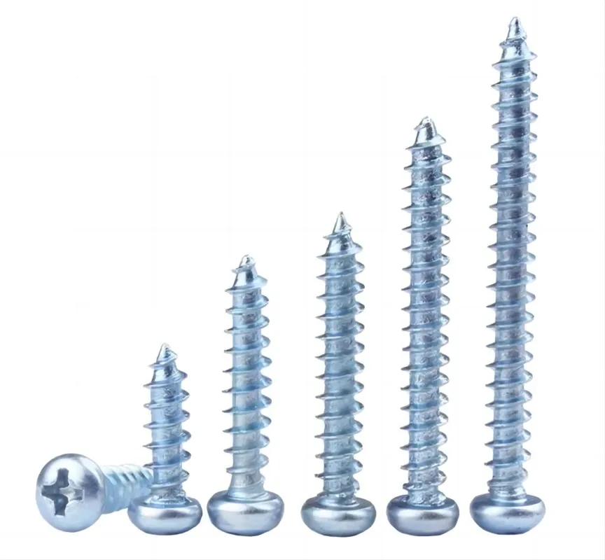 Pan Head Cross Plus Hardened Blue and White Zinc High-Strength Pointed Tail Self-Tapping Screw M3.9 25mm