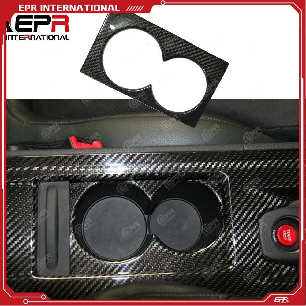 Car-styling For Nissan R35 GTR LHD Carbon Fiber Cup Holder Cover Glossy Finish GT-R Inner Drift Racing Trim Interior Accessories