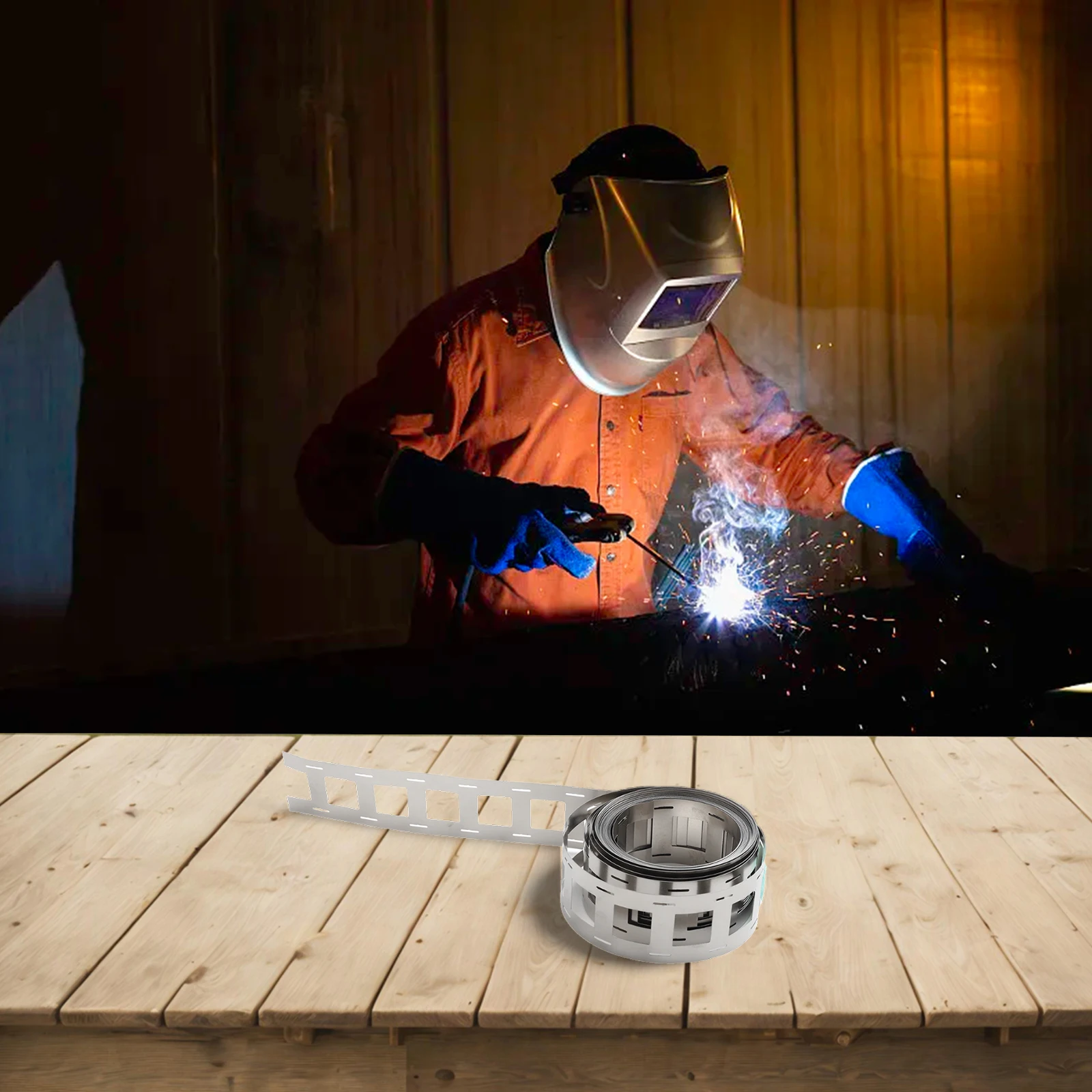 

Easy to Use Nickel Plated Steel Strip Tape Holder for 21700 Lithium Battery 5M Roll with 2P No Piercing of Battery Film