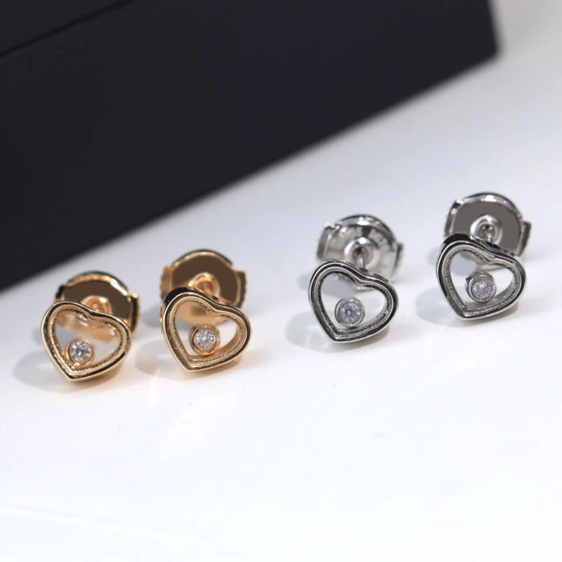 

Hot new 925 sterling silver mini heart earrings women fashion delicate luxury jewelry party Valentine's Day gift