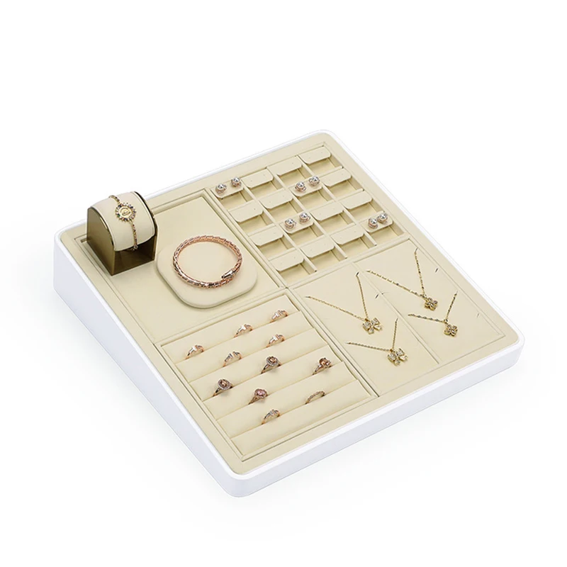 Jewelry display stand beige white jewelry tray ladder advanced counter bracelet ring necklace earrings display props