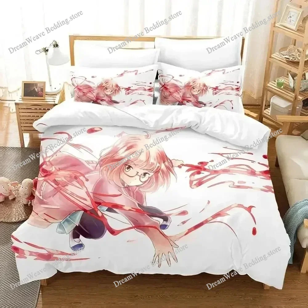 

New Beyond The Boundary Bedding Set Cartoon Anime Three-piece Set Adult Kid Bedroom Polyester Duvet Cover Sets Luxury Gift741