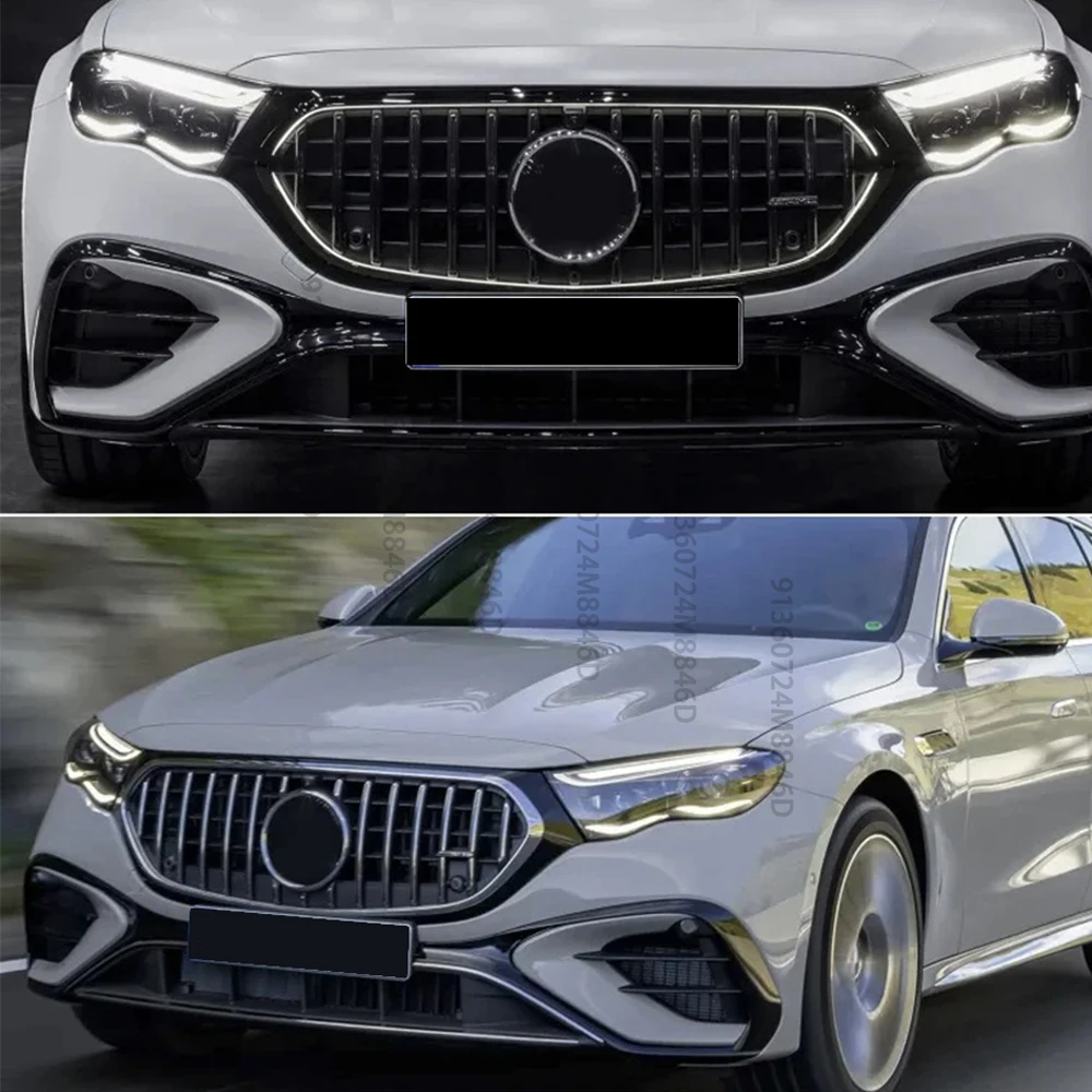 

Mercedes W214 S214 2024+ E-Class AMG Style Gloss Black Front Grill Replacement for E200 E300e E450 Radiator Cover