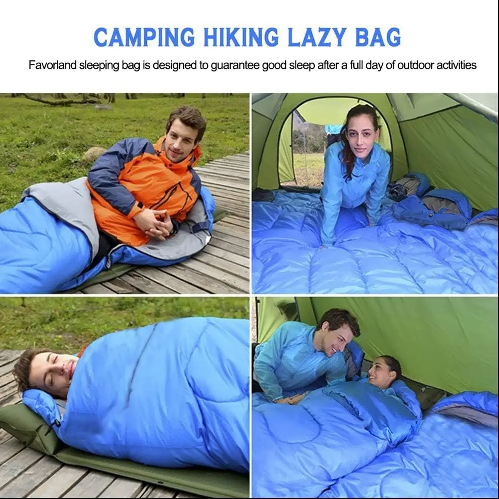 Envelope with Cap Sleeping Bag, Spring Summer Autumn Outdoor Travel Bag, Adult Camping Single Sleeping Bag 210*75CM 5-20 Degree image 6