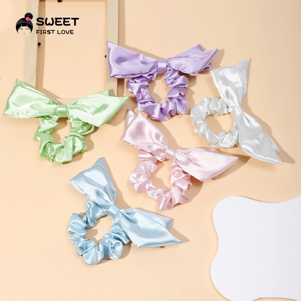 New Cute 9 Solid Color Ribbon Bowknot Hair Ties for Baby Girls Handmade Bows Hairpin Barrettes Headwear Baby Hair Accessories