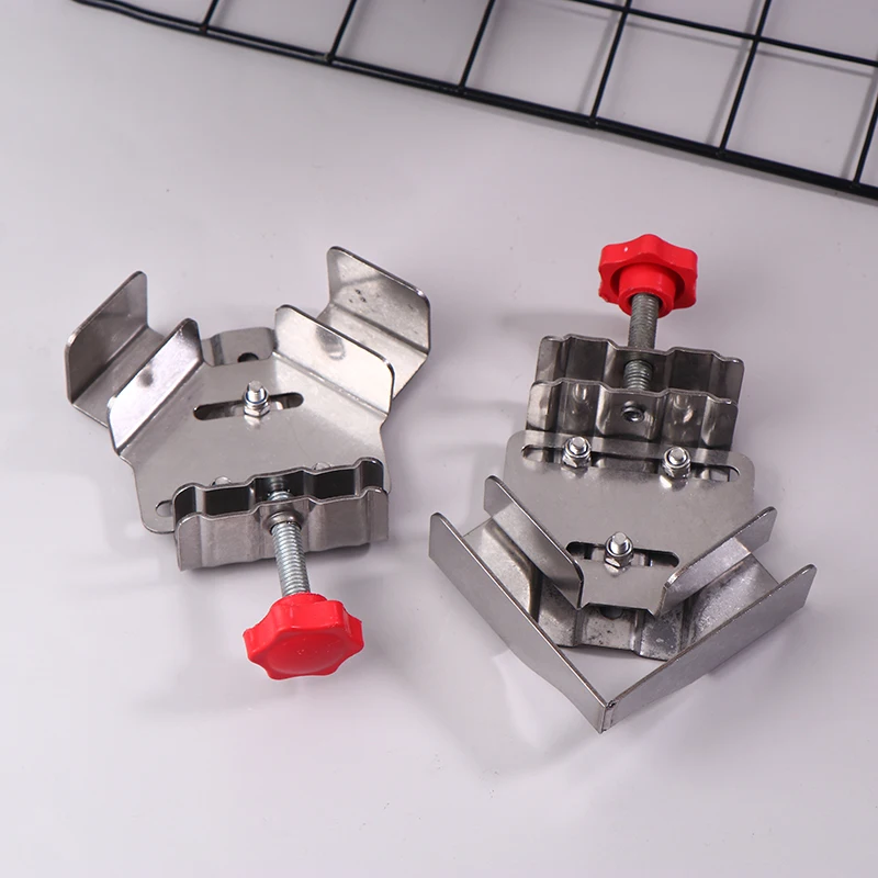 Morsetto ad angolo retto in acciaio inossidabile 90 °   Morsetto di posizionamento rapido Ganascia oscillante regolabile per giunzioni di pannelli in legno fai-da-te