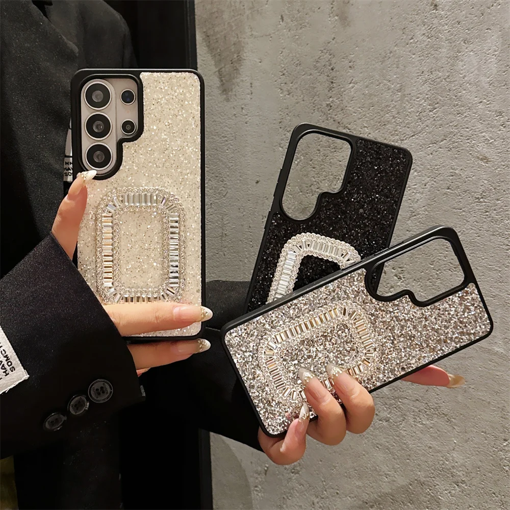 

Korean Luxury Glitter Diamond Phone case for Samsung Galaxy S24 Ultra S26 plus S23 S25 Cover stylish Shockproof Funda For S26