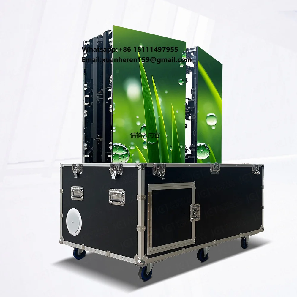 New Model JCT PFC-4M Flight Case Mobile Outdoor Advertising LED Foldable Screen 5000cd Brightness 1 Year Warranty