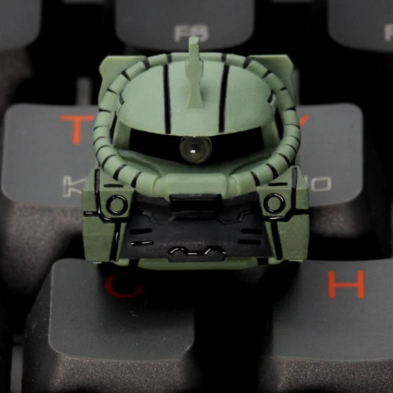 Anime keycaps mecha tema resina keycap zaku vermelho personalizado chave bonés teclado mecânico artesanal keycap pc gamer brinquedos presentes do feriado