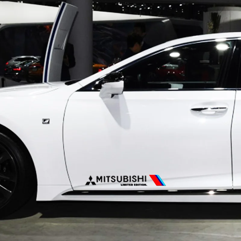 Pegatina para puerta lateral de coche, decoración de calcomanía, accesorios para automóvil, emblema para Mitsubishi Lancer ASX Mirage Pajero Xpander Attrage ﻿