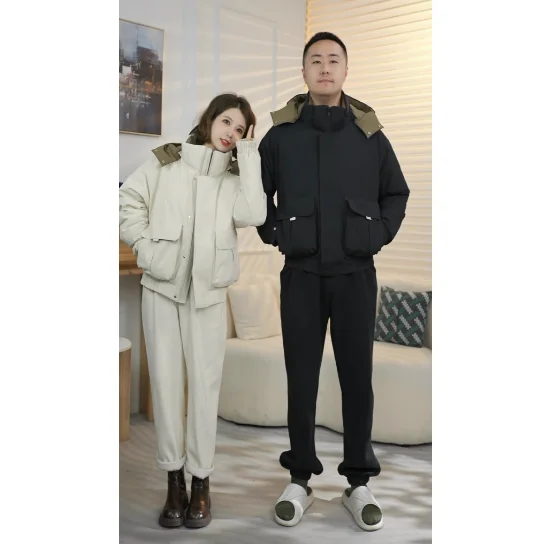 

Зимняя женская куртка-пуховик Bingo Xuan Xuan Home Couple Sle 90 White Du с отстегивающимся капюшоном, модная рабочая одежда для женщин