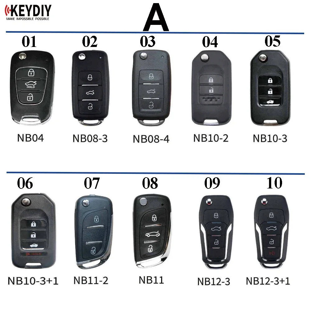 4pcs KEYDIY Universal Remote Car Key NB04 NB08 NB10 NB11 NB12 NB18 NB25 NB28 NB29 NB30 NB33 NB Series for KD MINI KD-X2 Machine