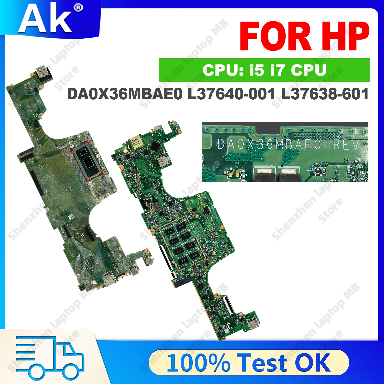 DA0X36MBAE0 With I5 I7 CPU Mainboard For HP Spectre X360 13-AP Laptop Motherboard L37637-601 L37638-601 L37640-001 L37638-601