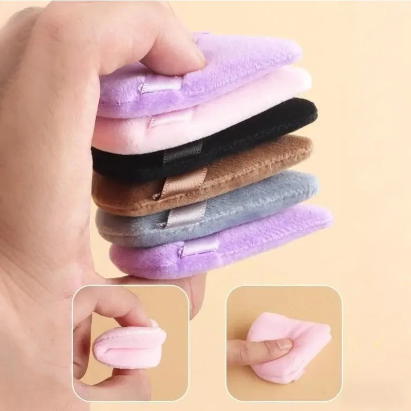 10 قطع متعددة الألوان مسحوق نفخة مجموعة مثلث الشكل القطن الناعم لمسحوق الأساس السائل مزج ماكياج أداة نفخة التجميل #3