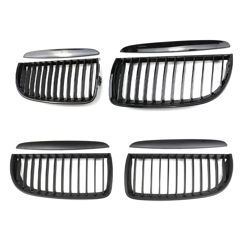 Pulleco For BMW 3 Series E90 E91 323I 328I 335I 330I 325I Car Front Grille Racing Grill  Single  2005-2008 Gloss Black Grille