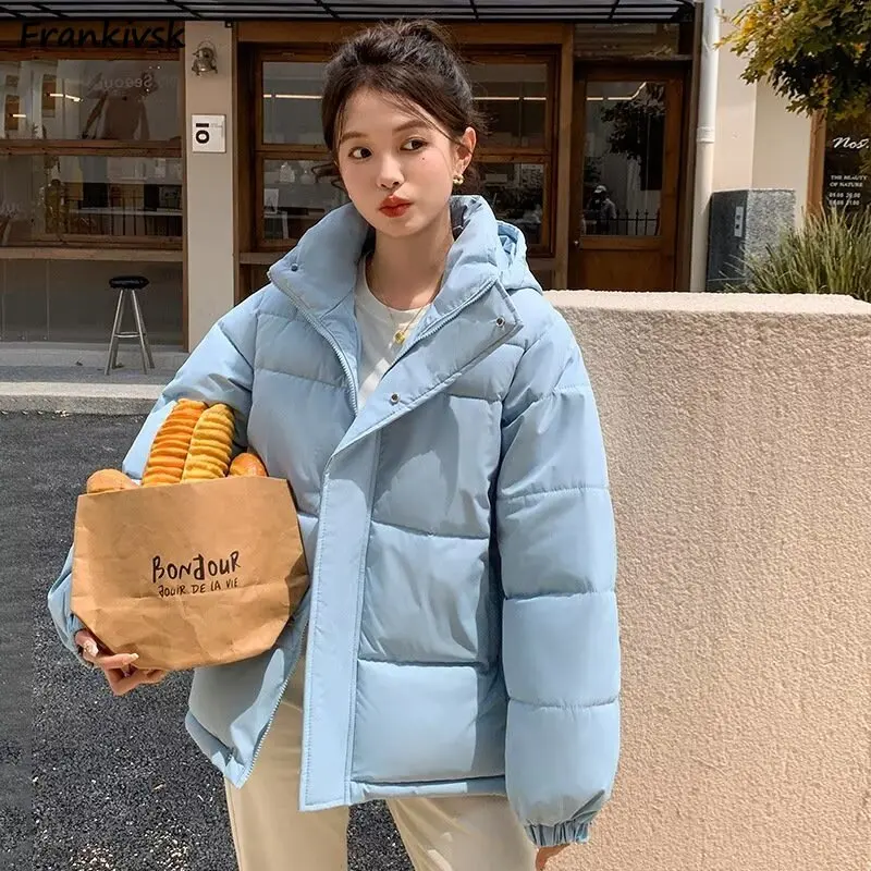 

Winter New in Parkas Women 6 Colors Sweet Warm Thick Hooded Outwear Casual Schoolgirls Soft Ulzzang All-match Youthful College