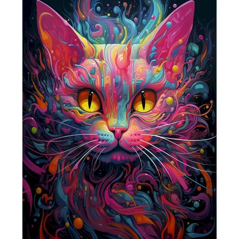 

CHENISTORY 5D Diy Diamond Painting Animal Diamond Round Diamond Mosaic Cross Stitch Kit Diamond Embroidery Art Home Wall Decor