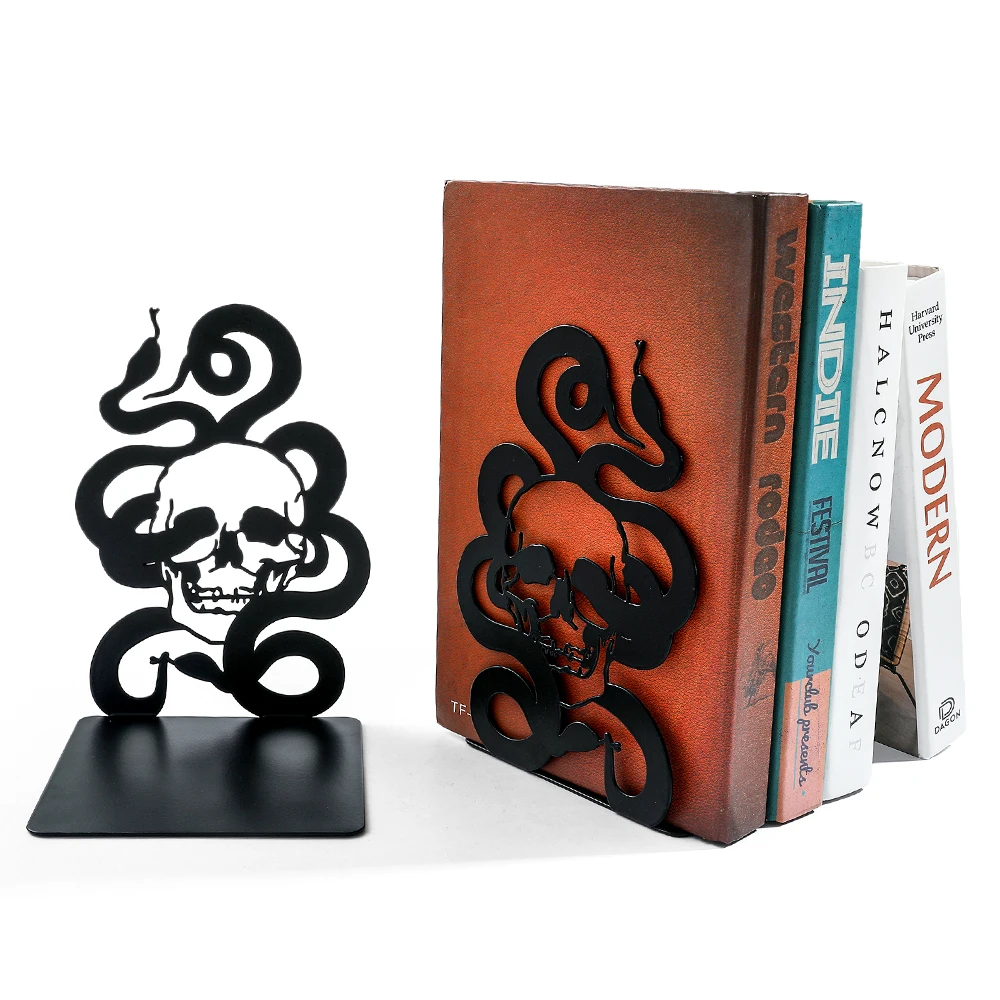 Imagem -05 - Esqueletos e Snake Book Termina Iron Bookends para os Amantes Coleção Office Desktop Home Fornecedor Mulher e Homem