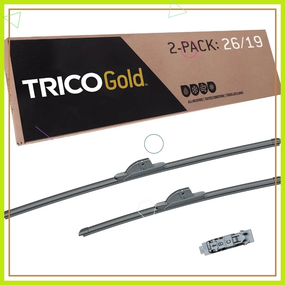

26 и 19-дюймовые всепогодные щетки стеклоочистителя, простая установка для выбора моделей транспортных средств, 2 шт.