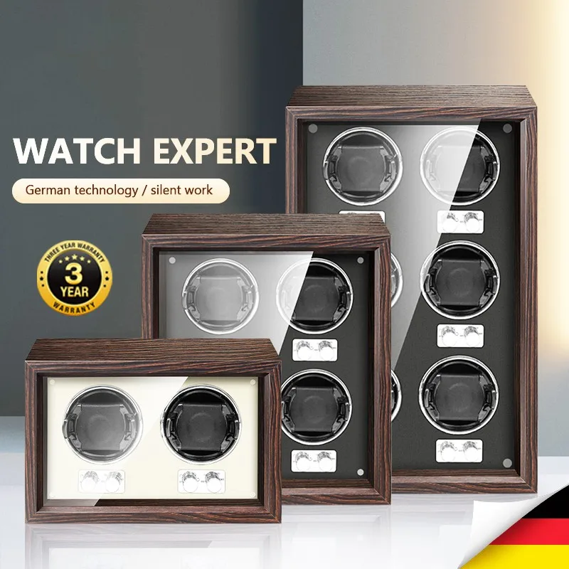 Embers Luxury Wood Watch Winder High-End 1 2 4 6 Slot Automatic Watches Box with Mabuchi Motor Watch Shaker Cabinet