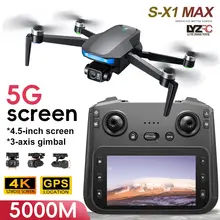 S-X1 MAX GPS Drone 4K Câmera HD Profissional 3 Eixos Gimbal Fotografia Aérea Tela Brushless 5G WIFI FPV Dron RC Quadcopter