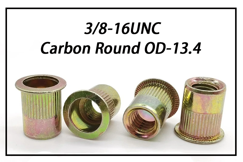 3/8-16UNC Amercian standard thread Rivet Nut Insert Stainless Steel and Carbon Steel Round and Hex type