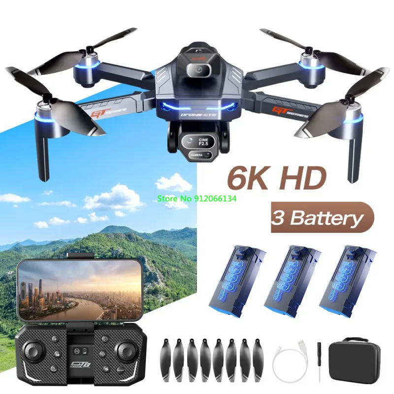 Moteur sans balais pour éviter les obstacles 8K, WIFI FPV RC Drone 2.4G, positionnement du flux optique, Mode sans tête, télécommande quadrirotor