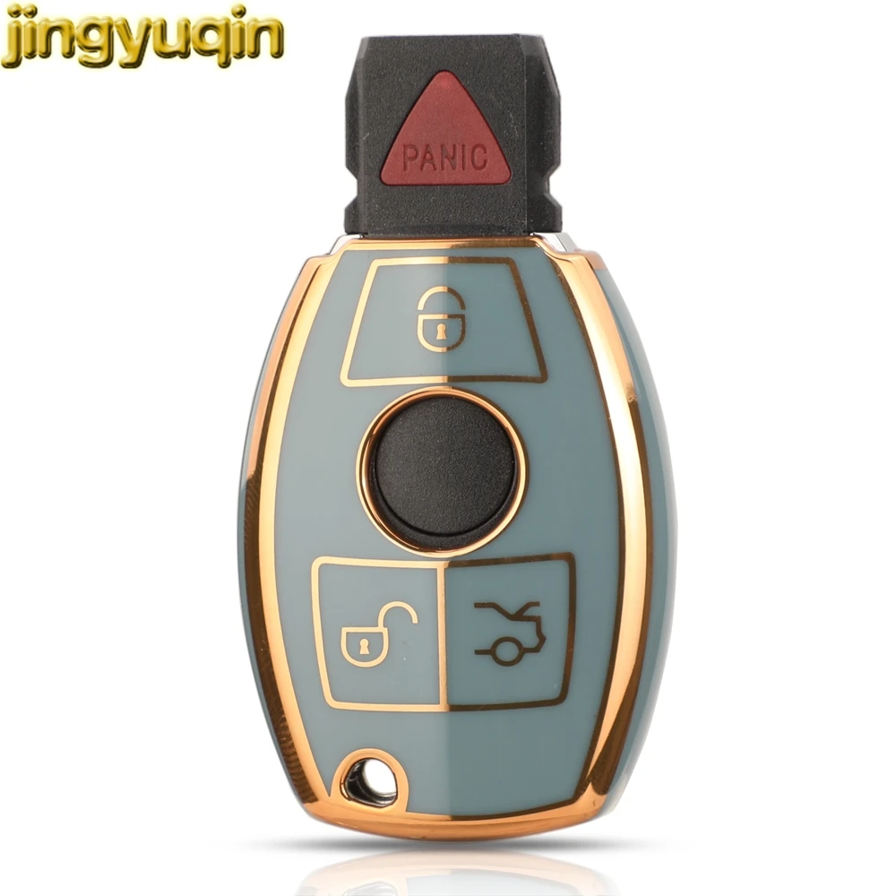 

Jingyuqin TPU флип-чехол для Mercedes Benz BGA & NEC A B C E S Class W204 W205 W212 W213 W176 W221 GLC 4BTNS