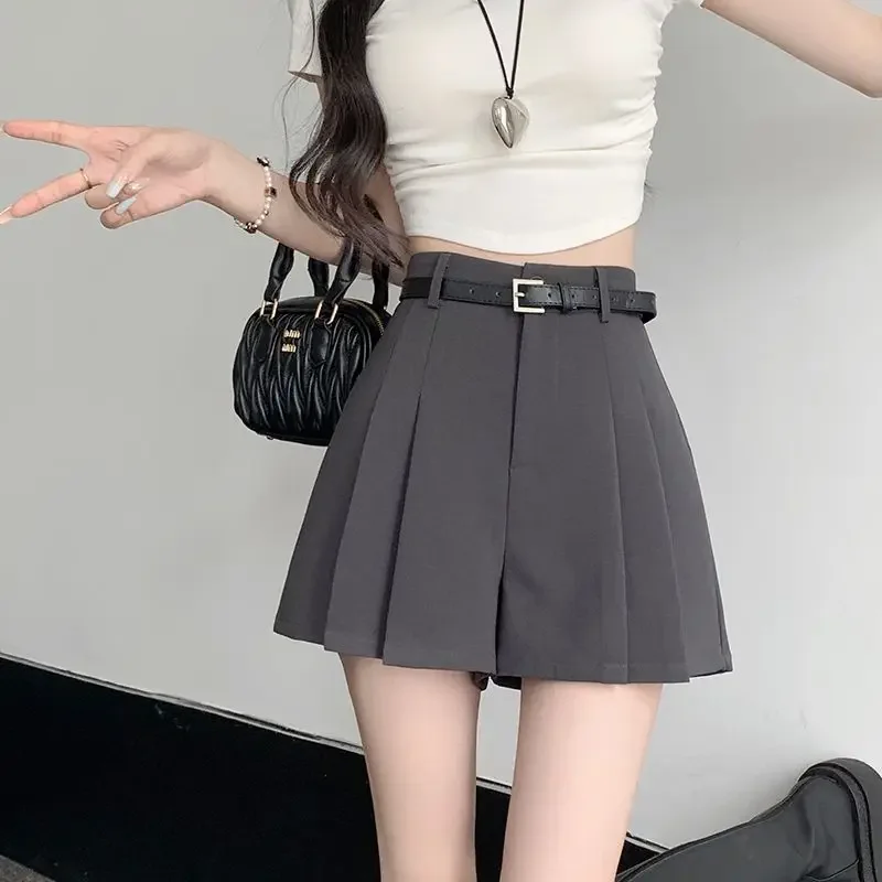 Women's Shorts High Waist Female Short Pants Black Wide Culotte Skirt To Wear XL Flowy Stretchy Harajuku Fashion Cheap Designer
