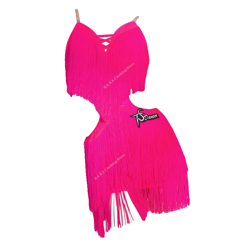 ルンバ タンゴ サルサ タンゴ ラテンダンスドレス 女の子 フリンジドレス タッセルダンススカート 子供競技用社交ダンスドレス スタンダード キッズ