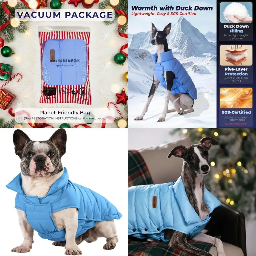 

Зимняя куртка для собак Puer, прочная и легкая, регулируемая для средних и крупных собак, идеально подходит для холодной и ветреной погоды, синяя, размер