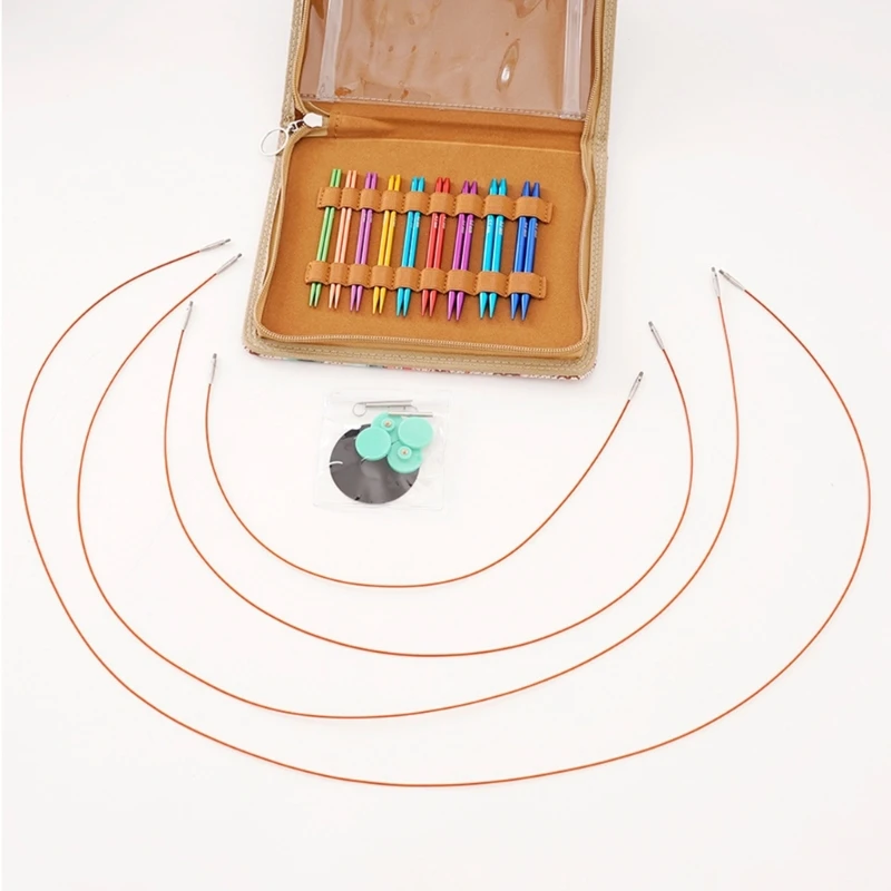 Aluminum Interchangeable Knitting Needle 3.0mm-6.0mm for Knitting Sweater Sock 45BE