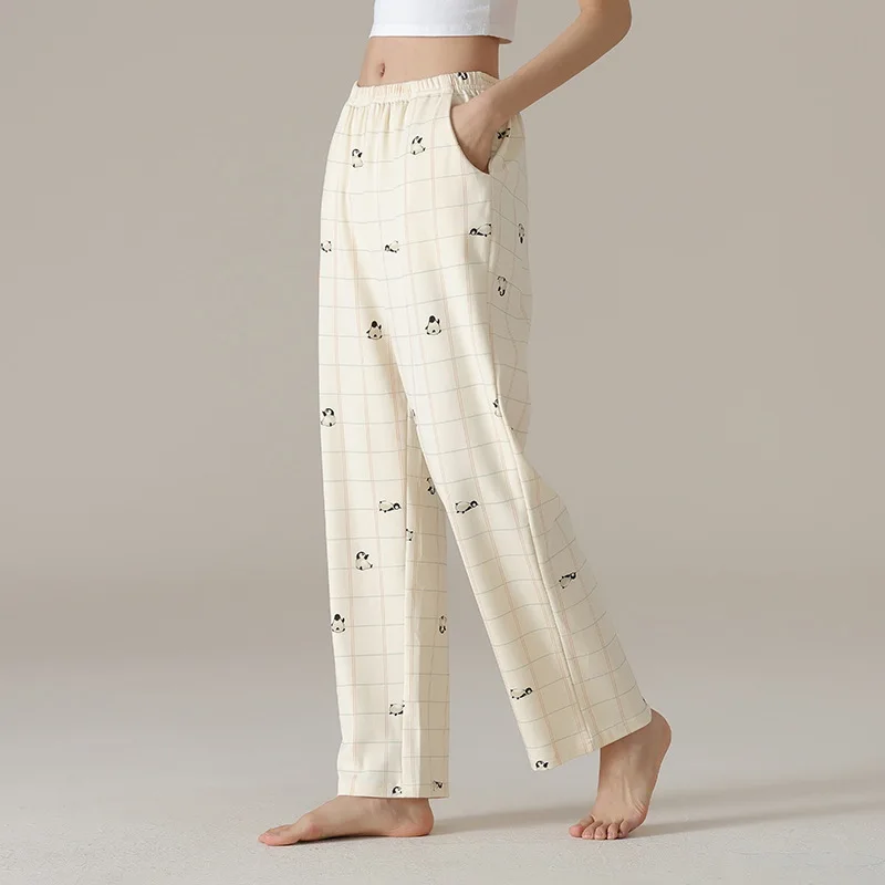

Women Cotton Jersey Sleep Bottoms Causal Sleepwear Long Pants Nightwear Comfy Nightgown Soft Trousers Stripe Pajamas Homewear