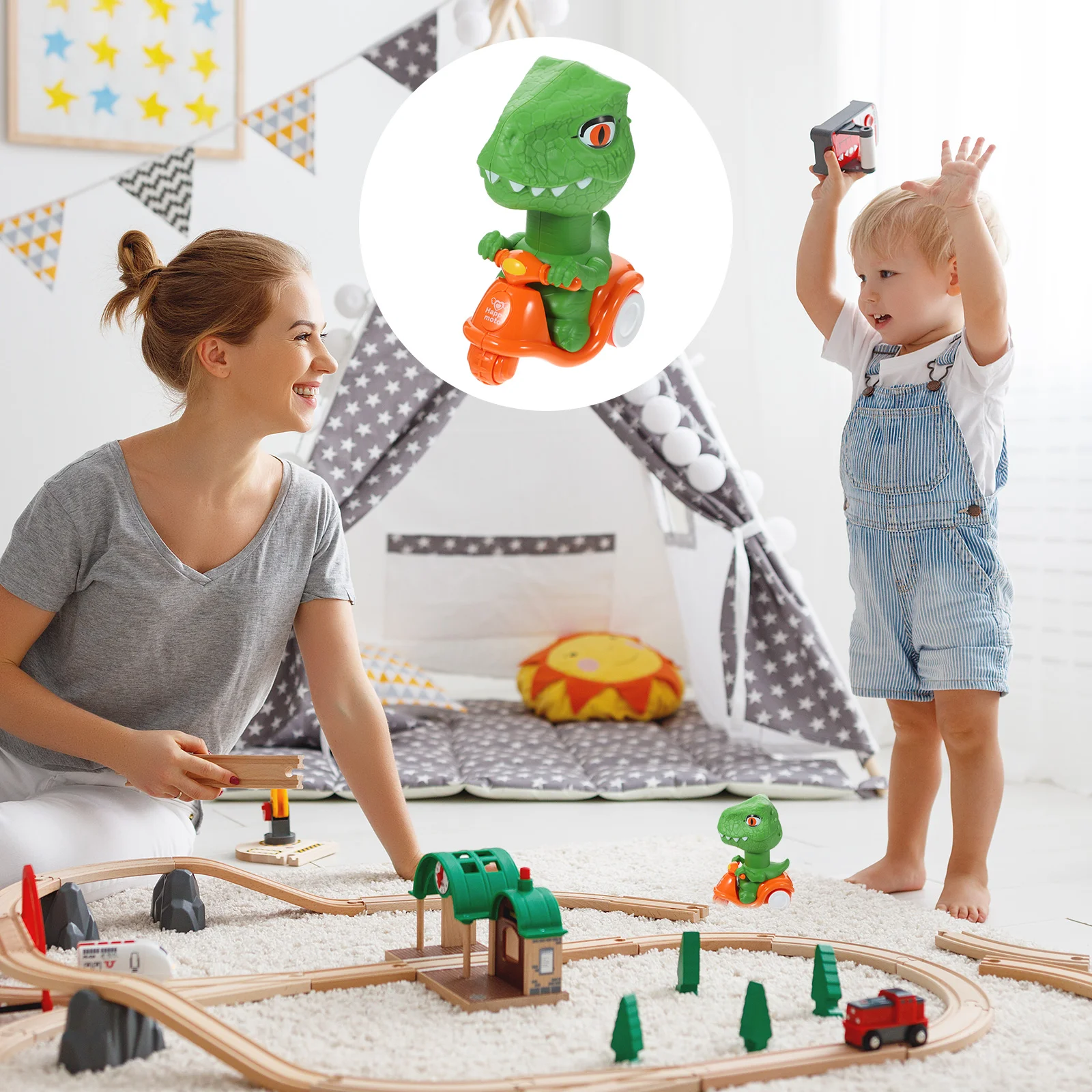 Dinosaur Modeling Vehicle Toy Dinosaurs Car Cars Toys Cartoon Interesting Motorcycle Kids Boy Creative