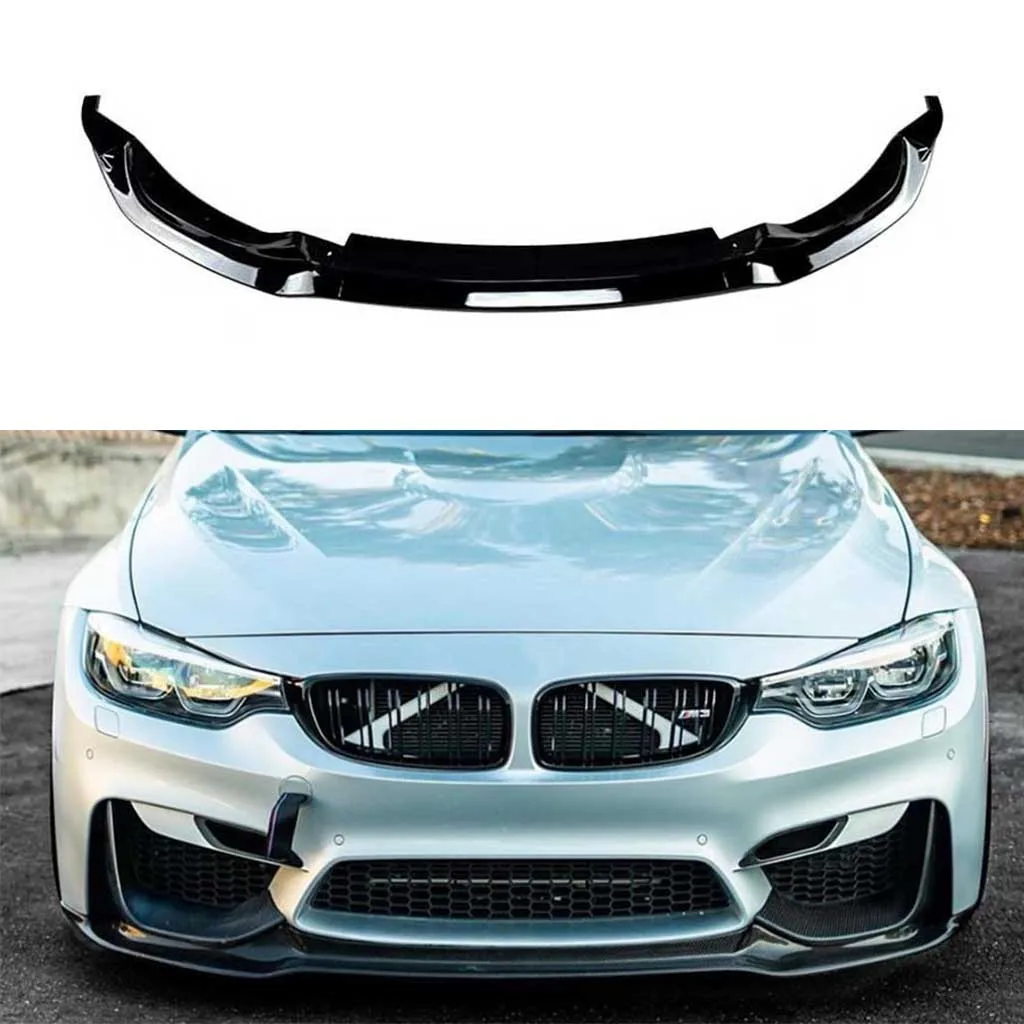 

Gloss Black/Carbon Fiber Look Front Lower Bumper Spoiler Lip Splitter For BMW M3 F80 M4 F82 F83 2015-2020