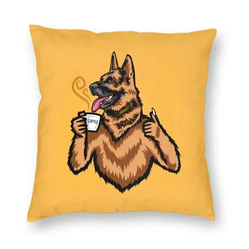 German Shepherd Coffee Lover Nordic Cushion Cover Decoracion Living Room Case Puppy Dog Chair Cushion