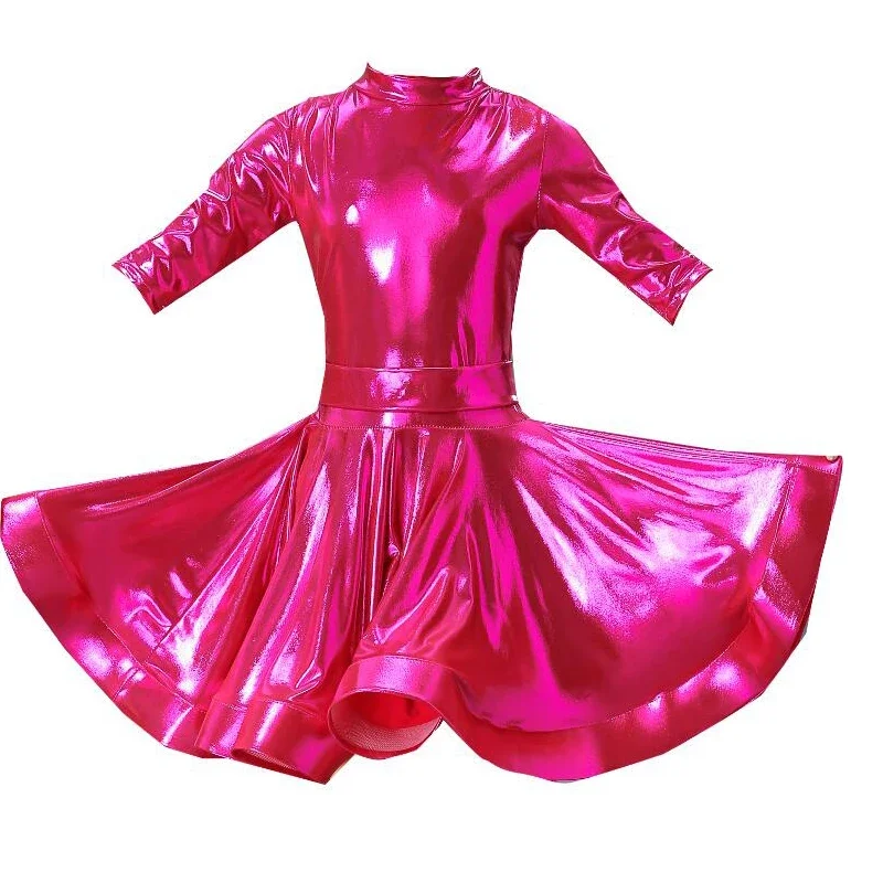 New styleLatin Dance Dress for Girl Ballroom Dancing Rumba Samba Latin Kids Dance Costume Collar Modern Carnival Jazz Dancewear