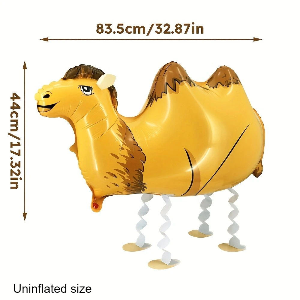 1pc/2pcs Standing Walking Camel Balloon Tall Camel Party Decoration Helium-Ready Desert Birthday Party Supplies Photo Props