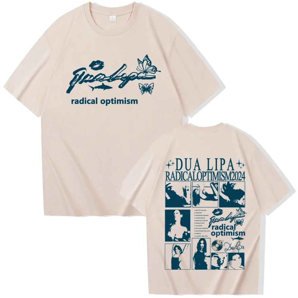 Casual Streetwear Dua-Lipa Radical Optimism T-Shirts Unisex Harajuku O-Neck Short Sleeve Popular Music Training Season Fans Gift