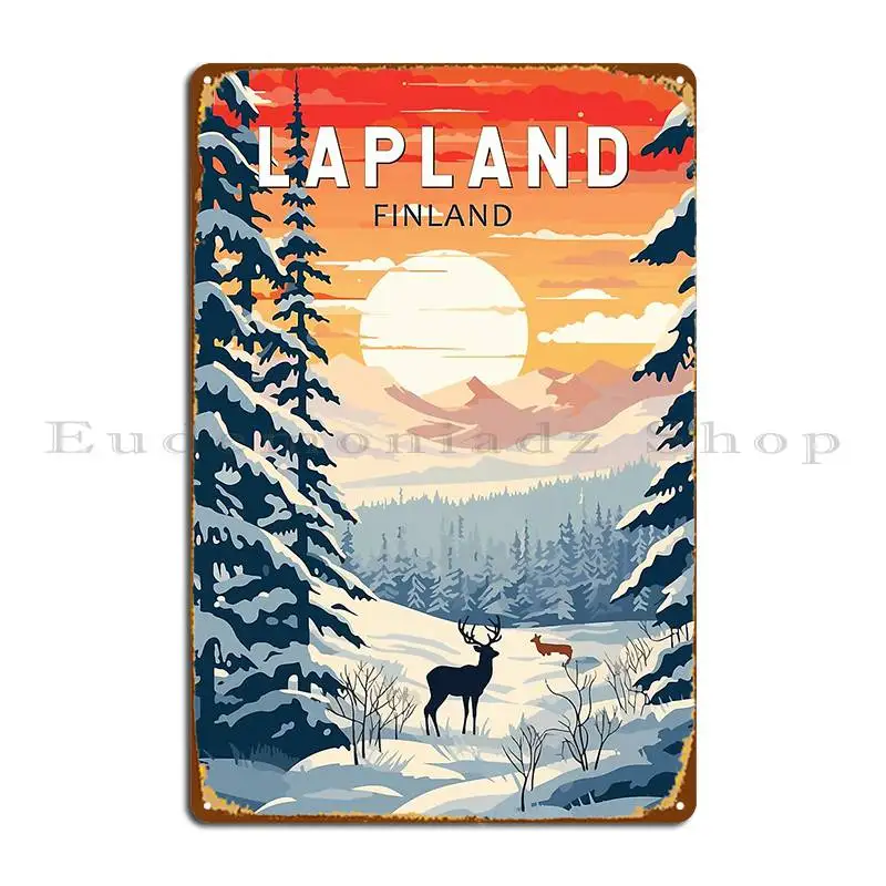 Lapland Finland Travel Art Vintage Metal Plaque Character Mural Create Cinema Kitchen Tin Sign Poster