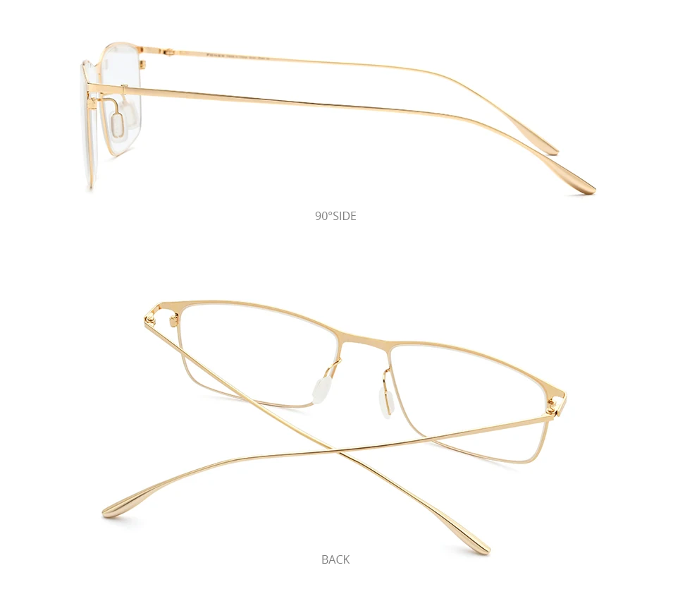 FONEX Alloy Glasses Frame Men Full-Rim Frames High-end Quality Square Eyeglasses Ultralight-Weight Korean Japanese Eyewear 8105