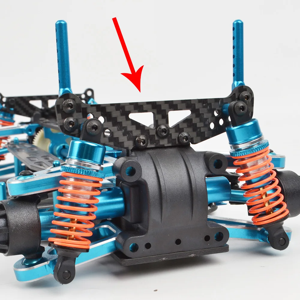 Koolstofvezel Shock Demper Verblijf Batterij Plaat Bovenste Dek voor Tamiya TT-01 TT01 1/10 RC Auto Accessoires Upgrade Onderdelen
