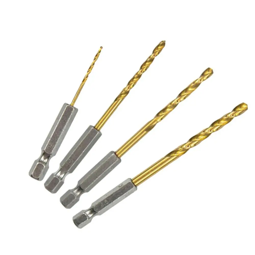 1.5mm-4.5mm Hexagonal Handle Twist Drill High Speed Steel Titanium Coated Drill Bit Replacement Power Tool Accessories